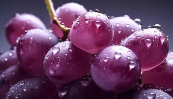Juicy berry fruit reflects nature freshness in a macro close up generated by AI photo
