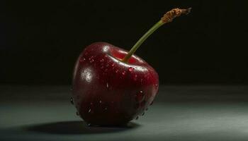 Juicy organic apple, ripe and fresh, a healthy gourmet snack generated by AI photo