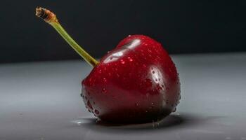 Juicy berry drop reflects vibrant nature in refreshing summer snack generated by AI photo