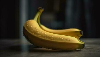 maduro banana, un sano bocadillo para un fresco, orgánico estilo de vida generado por ai foto