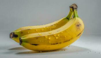 maduro banana, un sano bocadillo para vegetariano dietas en verano generado por ai foto