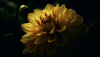 Vibrant yellow daisy, close up, symbol of summer beauty generated by AI photo
