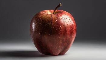 Organic red delicious apple, juicy and fresh, perfect for healthy eating generated by AI photo