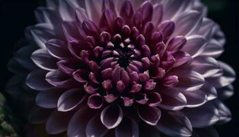 vibrante dalia florecer un macro atención en orgánico fractal crecimiento generado por ai foto