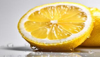 Juicy citrus slice, ripe and fresh, perfect for healthy eating generated by AI photo