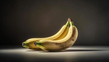 Fresh organic yellow banana, a healthy snack for vegetarian dieting generated by AI photo