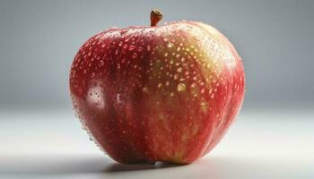 Juicy red apple, ripe and fresh, perfect for healthy eating generated by AI photo