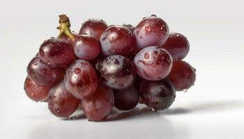 Juicy grape bunch, ripe and fresh, perfect for healthy snacking generated by AI photo