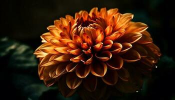 Vibrant yellow dahlia blossom, a gift of nature beauty generated by AI photo
