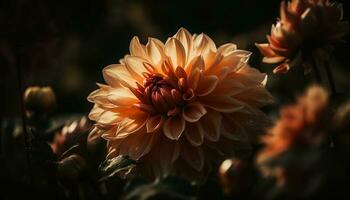 Vibrant bouquet of multi colored dahlia and gerbera daisy petals generated by AI photo