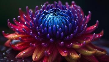 Vibrant bouquet of multi colored flowers in a formal garden generated by AI photo