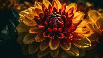 vibrante pétalos de un soltero flor en un formal jardín generado por ai foto