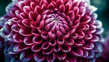 Vibrant dahlias and chrysanthemums adorn the organic garden vase generated by AI photo