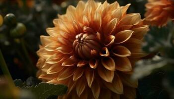 Vibrant yellow dahlia blossom, a single flower of beauty in nature generated by AI photo