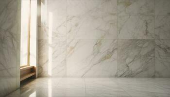 Modern luxury apartment with elegant marble flooring and clean design generated by AI photo