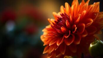 Vibrant multi colored flower head in fresh nature, macro close up generated by AI photo