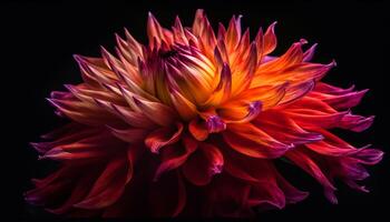 Vibrant petals of multi colored dahlias in fresh summer bouquet generated by AI photo
