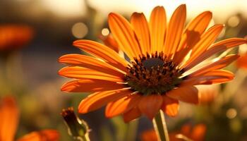 Vibrant yellow daisy in meadow, surrounded by fresh green foliage generated by AI photo