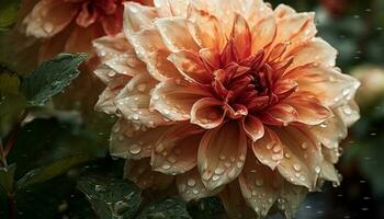 Vibrant petals in wet nature showcase beauty in botanical growth generated by AI photo