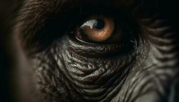 Staring elephant close up portrait, focusing on its beautiful eye generated by AI photo