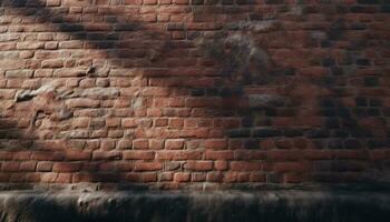 Abstract pattern of weathered brick wall, a backdrop of history generated by AI photo