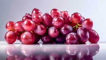 jugoso púrpura uva, maduro y fresco, un sano bocadillo generado por ai foto