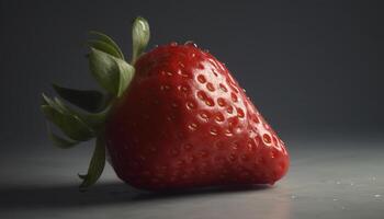 Juicy ripe strawberry, a healthy snack for a refreshing summer generated by AI photo