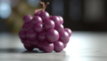 Juicy grape bunch, ripe and fresh, nature sweet refreshment generated by AI photo