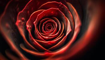 Vibrant single rose symbolizes passion and romance in nature beauty generated by AI photo