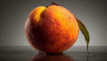 jugoso manzana rebanada refleja vibrante naturaleza frescura en estudio Disparo generado por ai foto