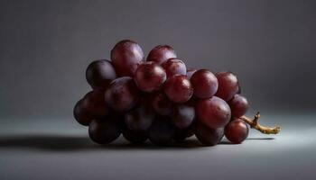 Juicy grape bunch, ripe and fresh, perfect for winemaking dessert generated by AI photo