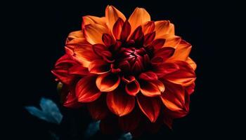 Vibrant dahlias bloom in nature beauty, a gift of romance generated by AI photo