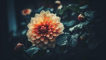 Vibrant colored flowers adorn the vase in the formal garden generated by AI photo