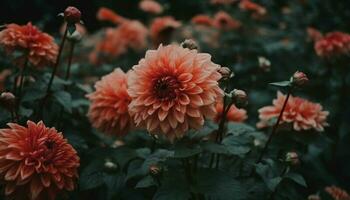 Vibrant multi colored flowers in a formal garden showcase nature beauty generated by AI photo