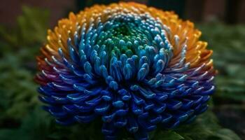 vibrante colores de submarino arrecife crear un resumen fractal modelo generado por ai foto