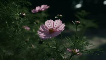 Vibrant wildflower meadow showcases beauty in nature delicate form generated by AI photo