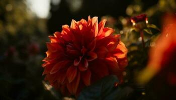 Vibrant dahlia bouquet showcases natural beauty in formal garden meadow generated by AI photo