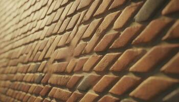 Abstract brick wall pattern in a row, old fashioned and weathered generated by AI photo