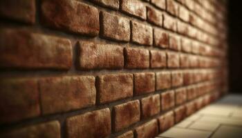 Abstract textured brick wall backdrop with old fashioned architecture design generated by AI photo