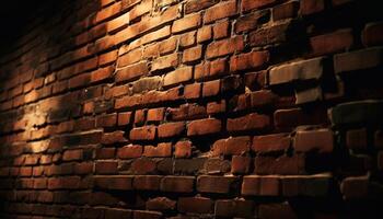 Abstract pattern of weathered brick wall, an ancient building feature generated by AI photo