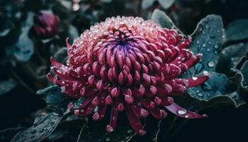 Freshness and beauty in nature a wet, multi colored flower bouquet generated by AI photo