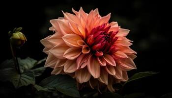 Vibrant dahlias bloom in a formal garden, showcasing natural elegance generated by AI photo