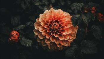 vibrante dalia ramo, un regalo de naturaleza belleza en multi colores generado por ai foto