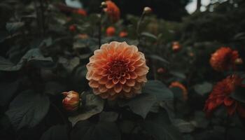 vibrante dalia ramo, un regalo de amor en naturaleza belleza generado por ai foto