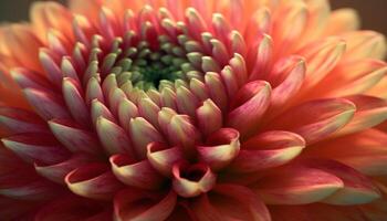 Vibrant petals of a single dahlia blossom in nature beauty generated by AI photo