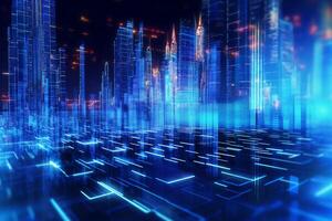 data, analysis, trade, graph, science fiction, future, background. photo