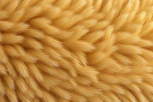 A tan furry wool carpet. AI generative photo