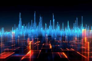 data, analysis, trade, graph, science fiction, future, background. photo