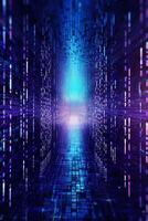 Binary code on a holographic background. photo