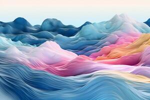 animation of blue waves flowing like liquids, in the style of pastel. photo